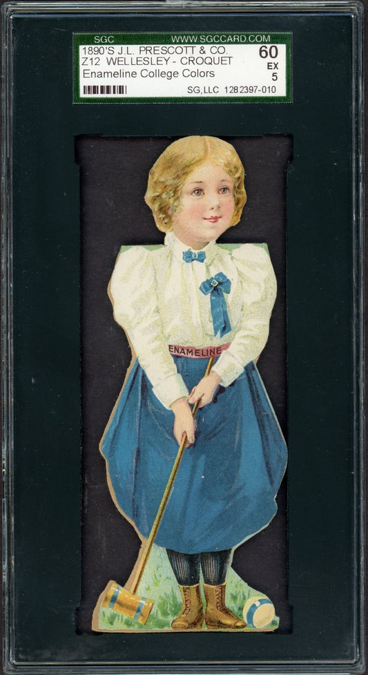 1890 Z12 J.L. Prescott & Co. Enameline COLLEGE COLORS (SGC 5 EX) Wellesley0