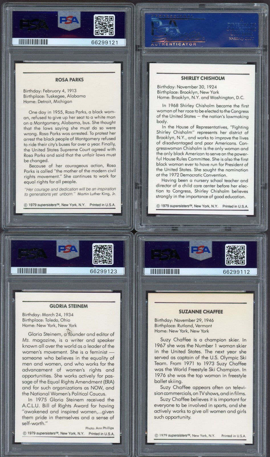 1979 Super Sisters Cards Complete Set (1 72) w/ 24 PSA Graded ALL 8s and 9s1