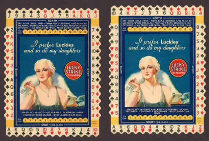 Lot of 10 Lucky Strike Cigarettes Bridge Hands CARDS Excellent Cond.0