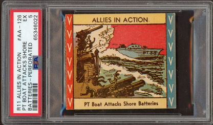 R11 WH Brady Allies In Action #AA126 PT Boat Attacks Shore (PSA 5 EX)0