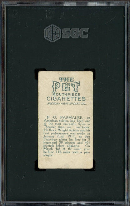 1910 T229 Pet Cigarettes Philip Orin Parmelee (SGC 2.5 GD+) AVIATOR1