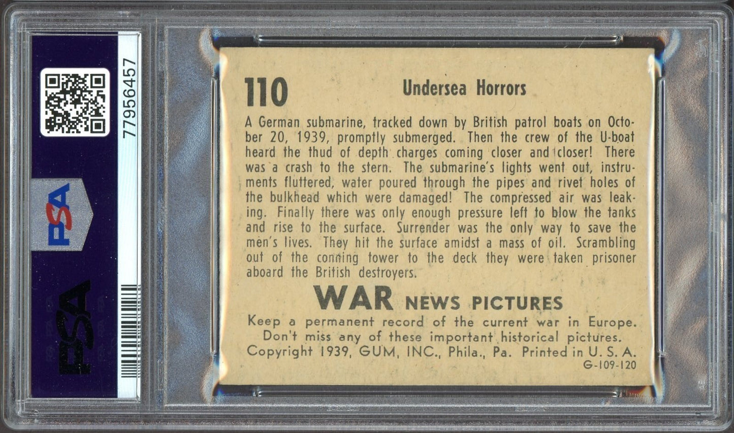 1939 WAR NEWS PICTURES #110 "Undersea Horrors" PSA 6 EX/MT Dirty Dozen VERY RARE1