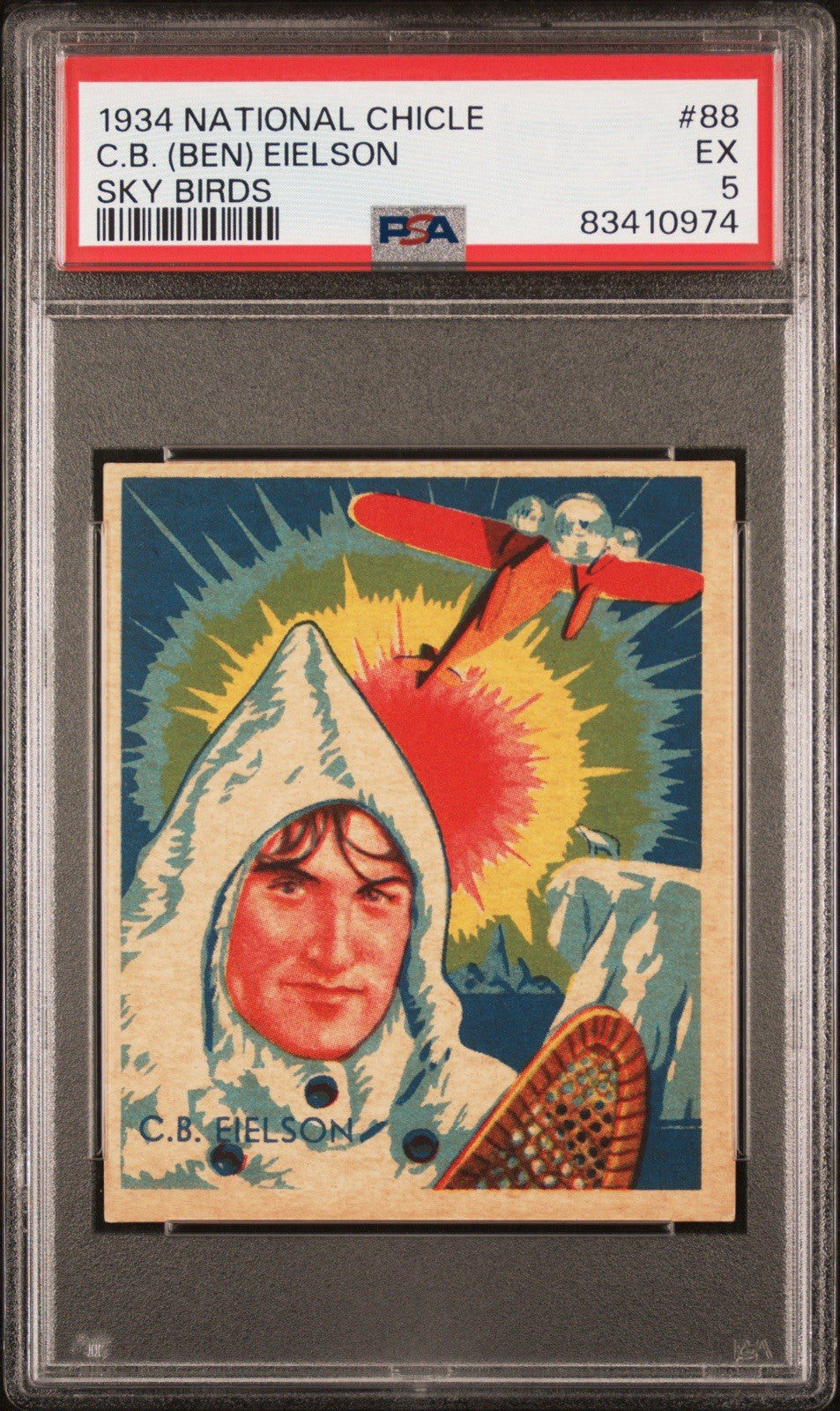 1934 National Chicle Sky Birds CARD C.B. (Ben) Eielson (PSA 5 EX) #88 High0