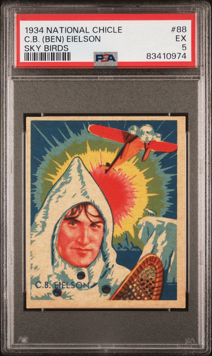 1934 National Chicle Sky Birds CARD C.B. (Ben) Eielson (PSA 5 EX) #88 High0