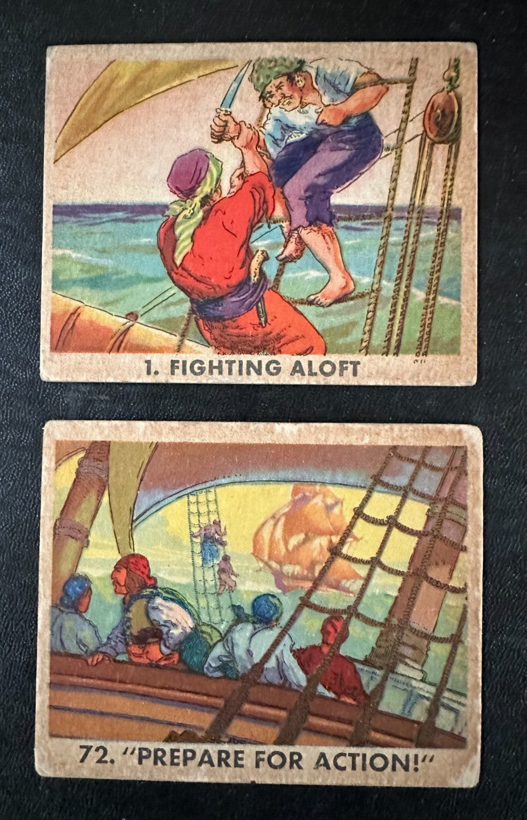 Pair of 1936 Gum, Inc. R109 Pirates Pictures CARDS #1 and #72 First & Last0