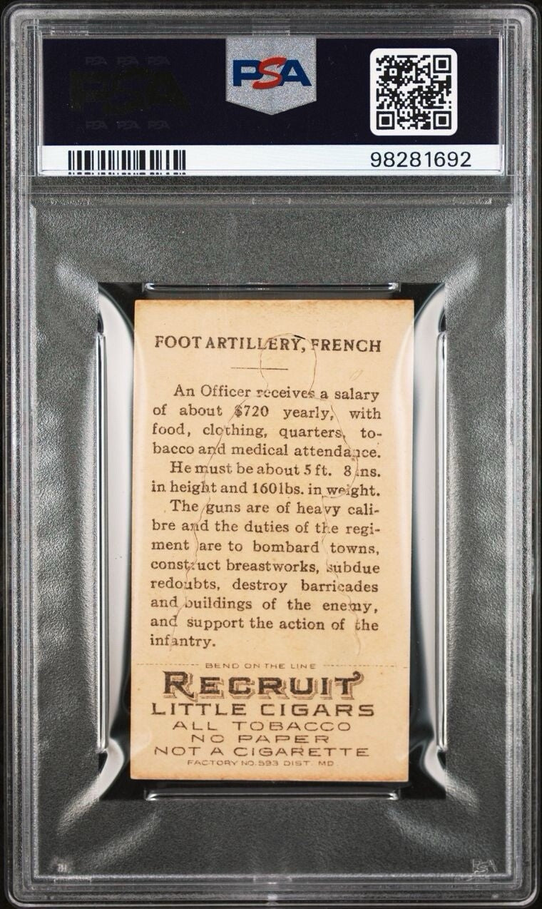 1909 T81 Recruit Military Series Officer Foot Rifles France (PSA 6 EX/MT) Diecut1