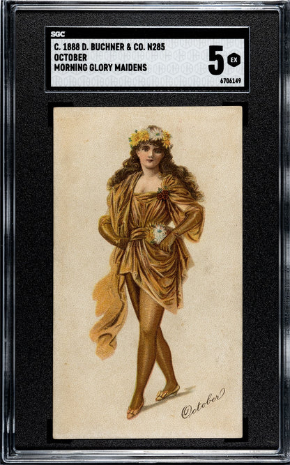 1888 N285 D. Buchner & Co. Morning Glory Maidens "OCTOBER" (SGC 5 EX) RARE0