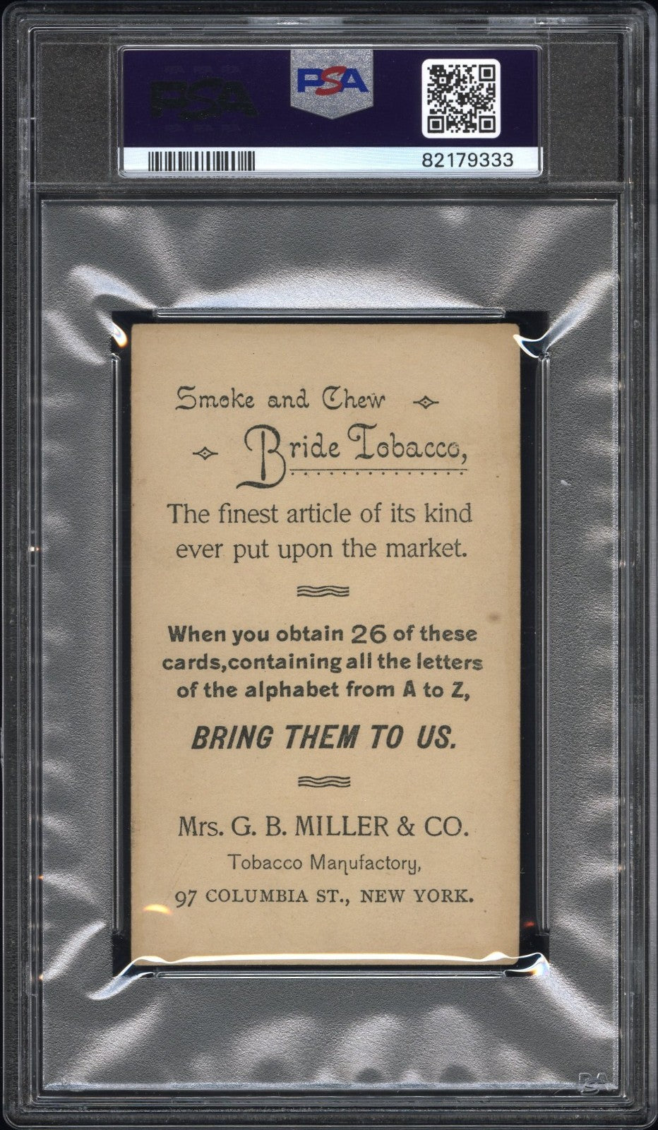 1888 G.B. Miller N477 Alphabet Cards (PSA 3 VG) C-Courtesy w/ Policeman1