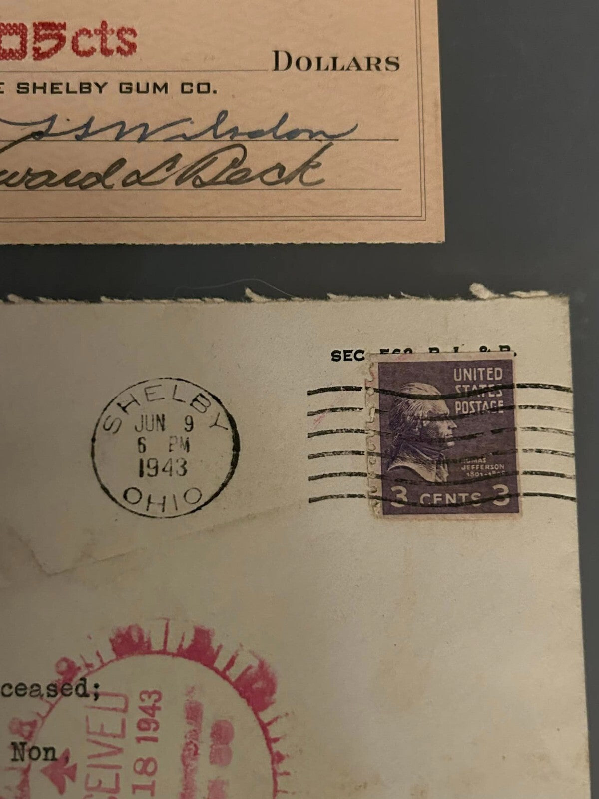 Shelby Gum Company 1924 Stock Certificate, Letterhead, Checks4