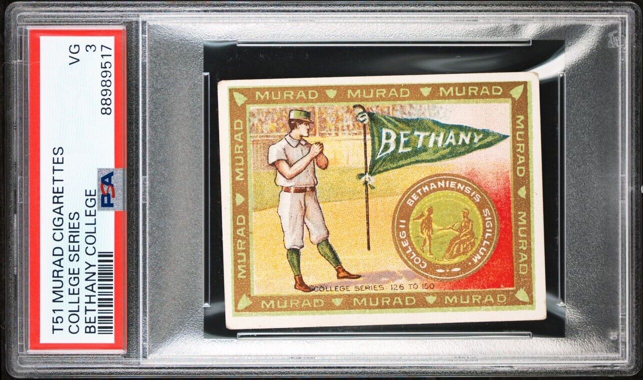 1909 T51 MURAD COLLEGE SERIES Bethany College (PSA 3 VG) Baseball