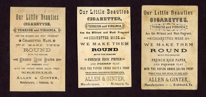 Collection of SIX Allen & Ginter Tobacco Little Beauties Cigarettes TRADE CARDS3