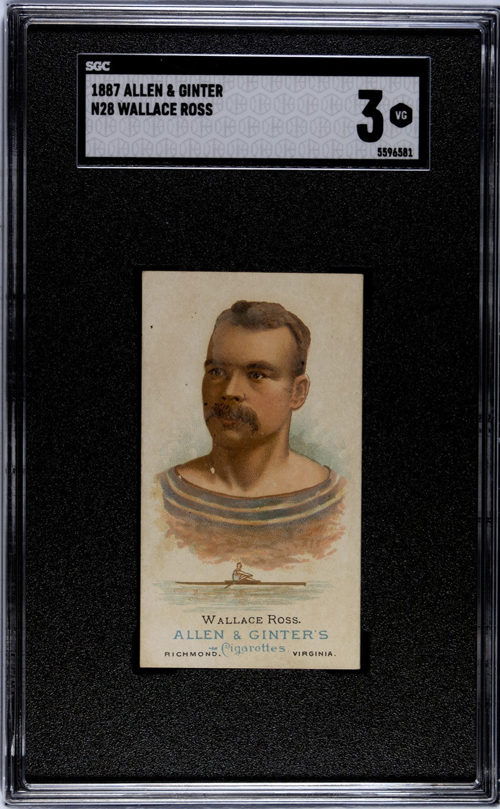 1887 Allen & Ginter N28 World Champions Tobacco (SGC 3 VG) Wallace Ross Oarsman0