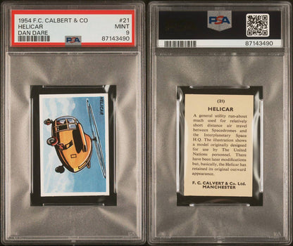 1954 Calvert & Co. "Dan Dare Series" #21 HELICAR (PSA 9 MINT)2