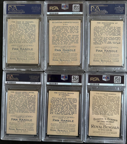 (Lot of SIX) 1911 T99 Sights & Scenes of the World (all PSA 6 EX/MT)1