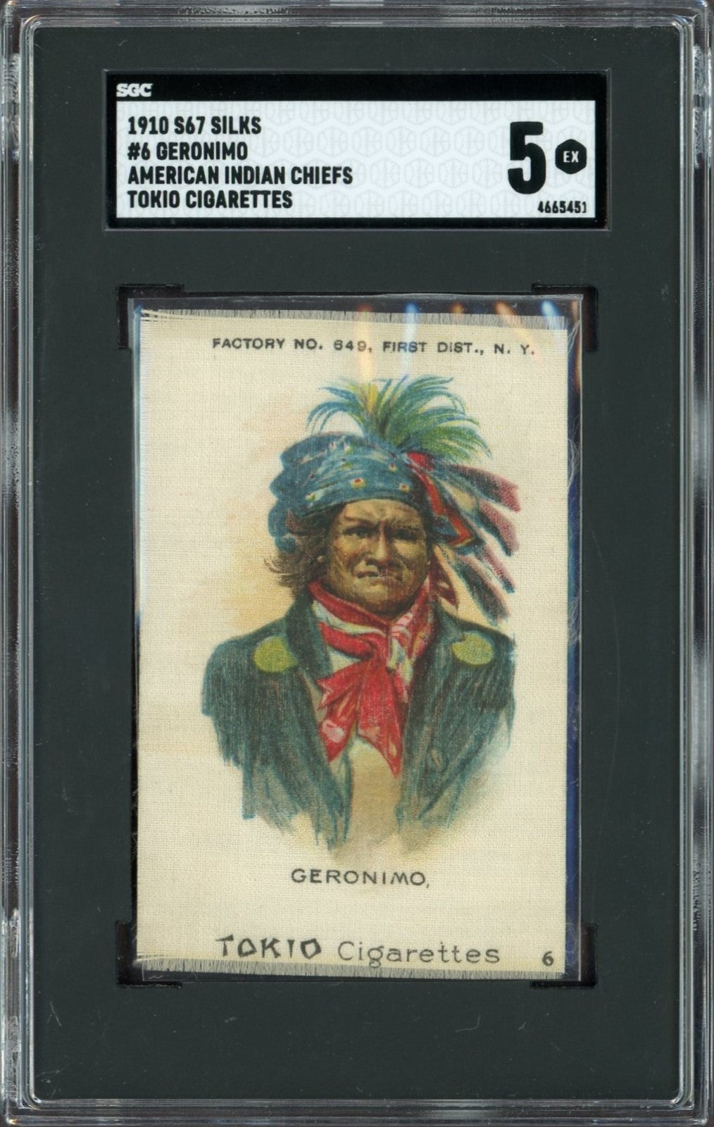 1910 S67 SILKS TOKIO Cigarettes #6 American Indian Chiefs (SGC 5 EX) Geronimo0