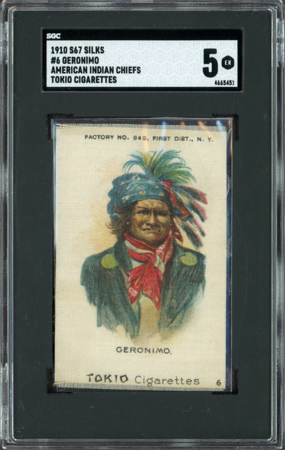 1910 S67 SILKS TOKIO Cigarettes #6 American Indian Chiefs (SGC 5 EX) Geronimo0