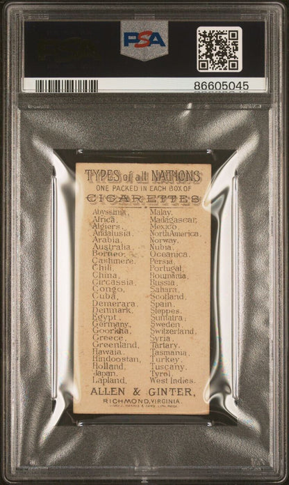 1889 ALLEN & GINTER N24 TYPES OF ALL NATIONS (PSA 5 EX) West Indies