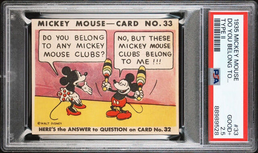 1935 R89 Mickey Mouse Gum Card #33 Do You Belong To... (PSA 2.5 Good+) Type II