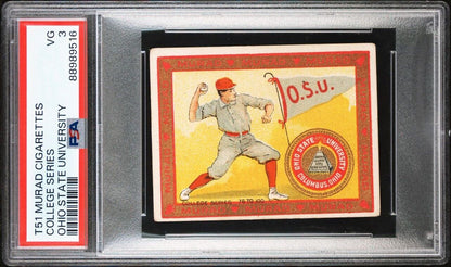 1909 T51 MURAD COLLEGE SERIES Ohio State University (PSA 3 VG) Baseball