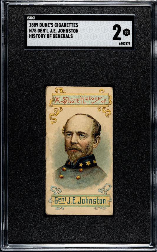 1889 N78 Duke's Cigarettes HISTORY OF GENERALS (SGC 2 GD) Gen. J.E. Johnston0
