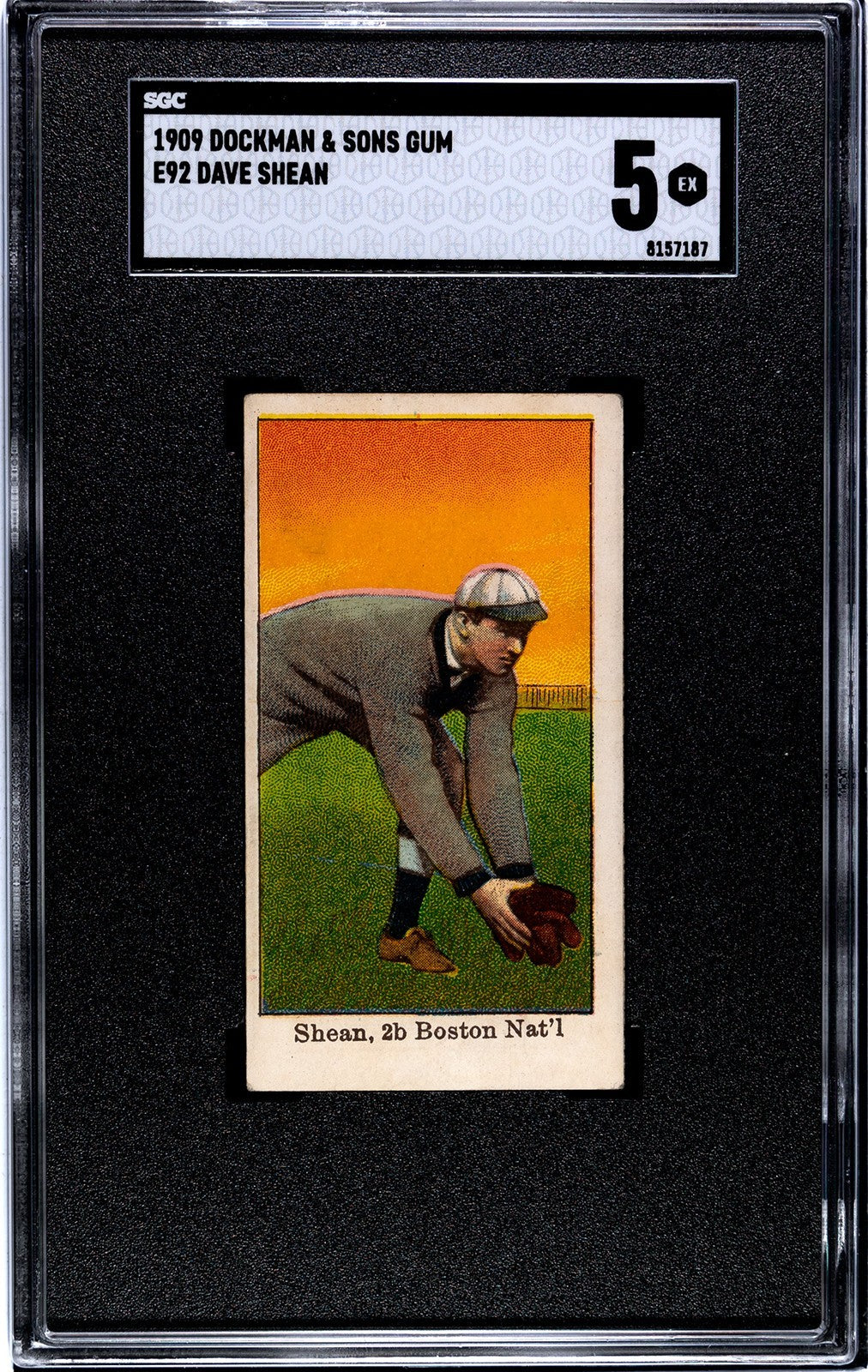 1909 E92 Dockman & Sons Gum (SGC 5 EX) Dave Shean Boston0