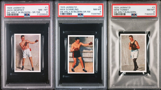 SET #1 #3 Jasmatzi ALL PSA 8s! #1 Jack Dempsey, #2 Max Schmeling, #3 Gene Tunney0