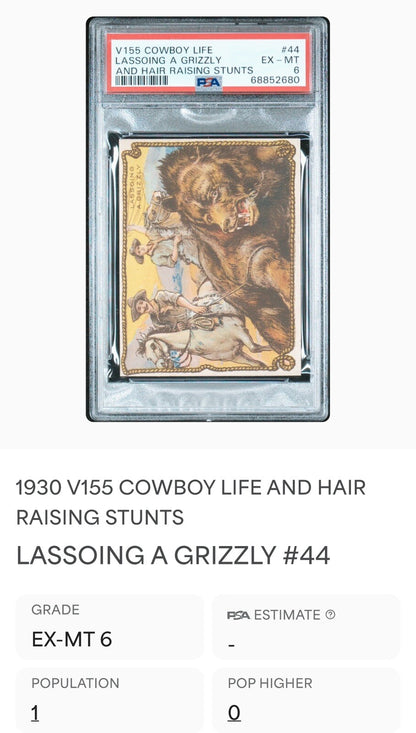 1930 V155 Cowboy Life Ganong Rodeo Chocolate Bar #44 (PSA 6 EX/MT)2