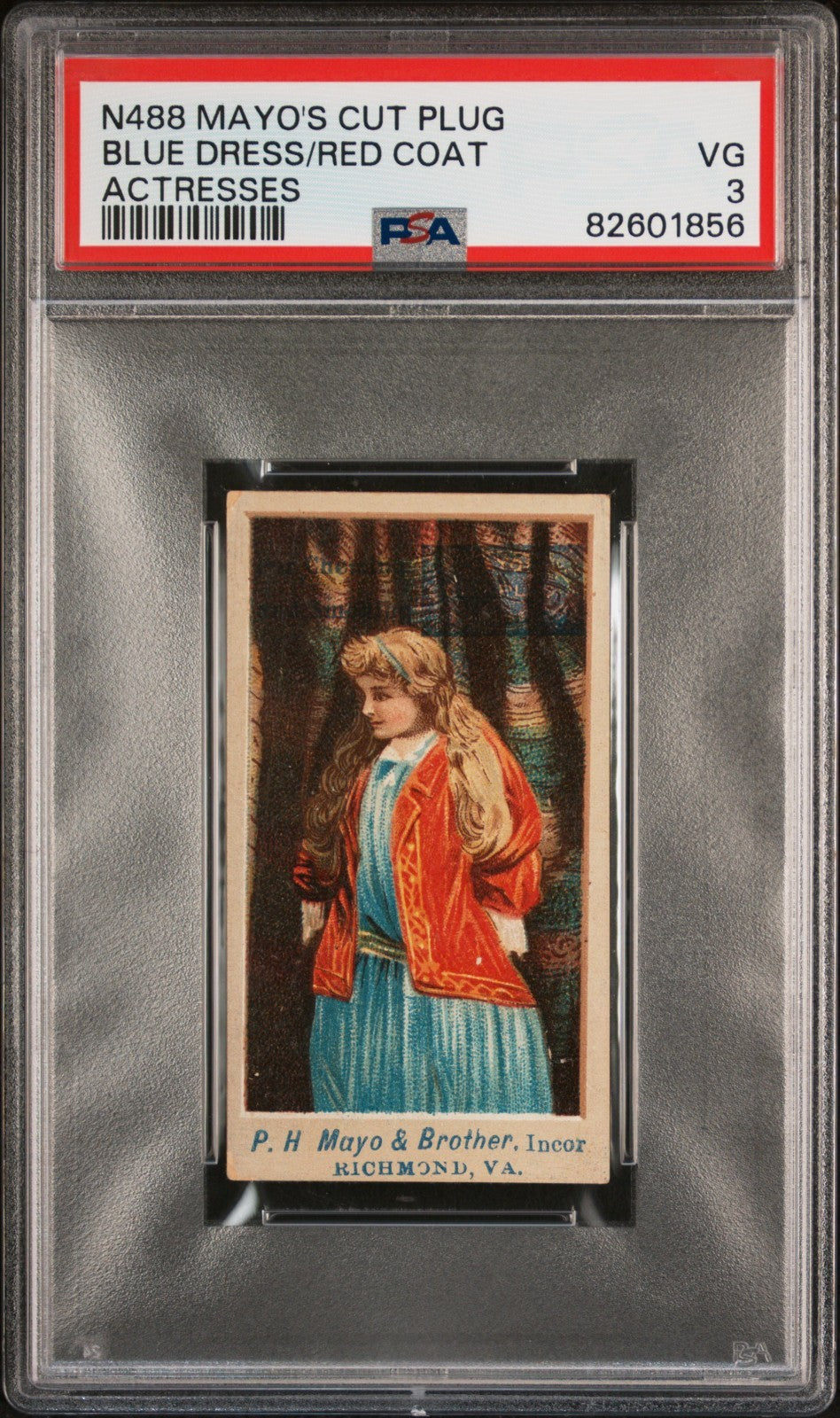 1888 N488 Actresses Blue Dress/Red Coat (PSA 3 VG) Mayo's0