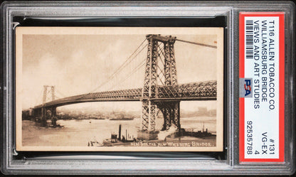 1903 T116 Allen Tobacco Telonette #131 New York, Williamsburg Bridge PSA 4 VG/EX0