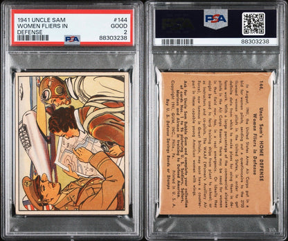 1941 Gum Inc Uncle Sam Home Defense #144 Women Fliers PSA 2 GD Last Card in Set2