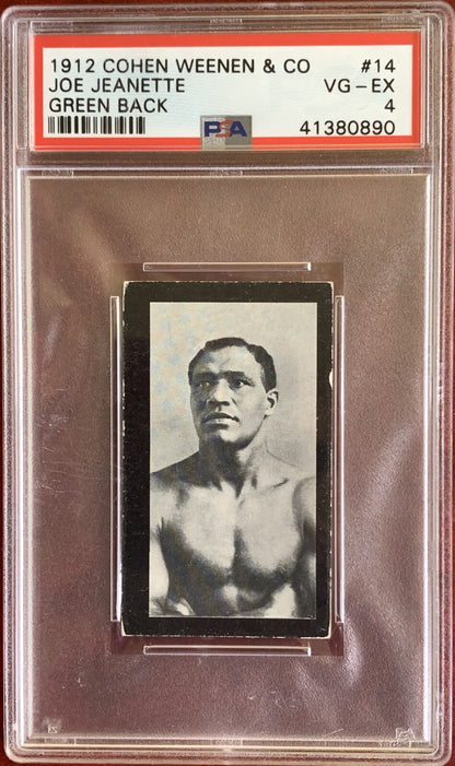 1912 COHEN WEENEN #14 Joe Jeanette (PSA 4 VG/EX) GREEN BACK Boxing0
