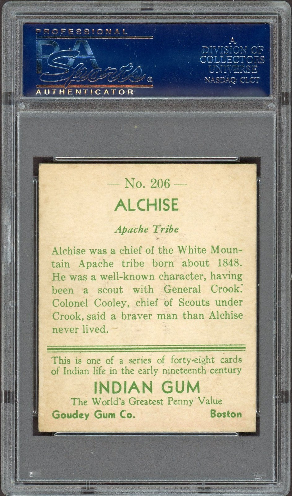 1933 Goudey Indian Gum (Series of 48) #206 Alchise (PSA 5 EX) High Number1