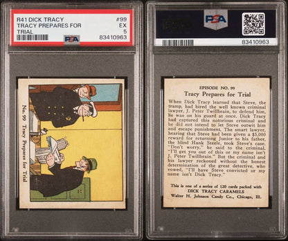 1937 Dick Tracy Caramels RARE Mid-High #99 Tracy Prepares For Trial (PSA 5 EX)2