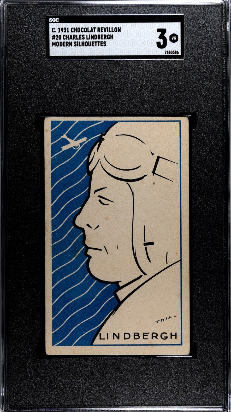 1931 CHOCOLATE REVILLON SILHOUETTES #20 Charles Lindbergh (SGC 3 VG) AVIATION0