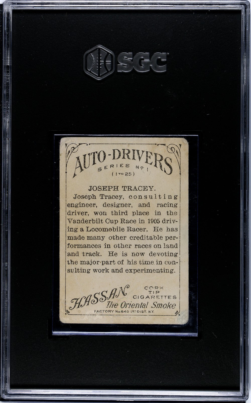 1911 T36 Hassan Cigarettes Auto Drivers (SGC 1.5 FR) Joseph Tracey1