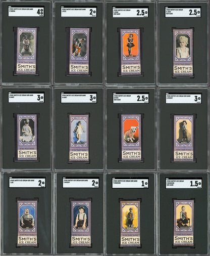 1920 F57 "Our Gang" Smith's Ice Cream Rare SGC-Graded Collection of 12 Cards0
