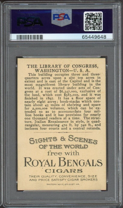 1911 T99 Sights & Scenes of the World LIBRARY OF CONGRESS (PSA 7 NM)1