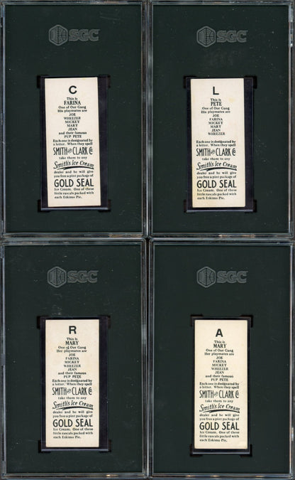 1920 F57 "Our Gang" Smith's Ice Cream Rare SGC-Graded Collection of 12 Cards2
