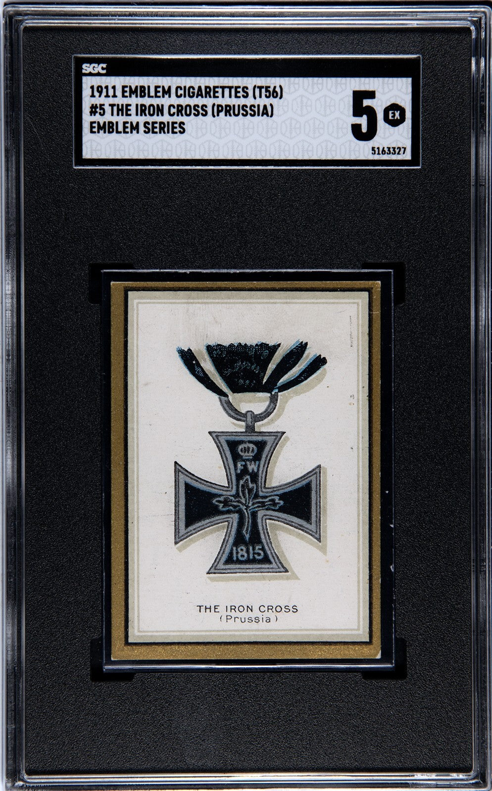 1911 T56 Emblem Cigarettes "Emblem Series" #5 The Iron Cross (SGC 5 EX) Prussia0