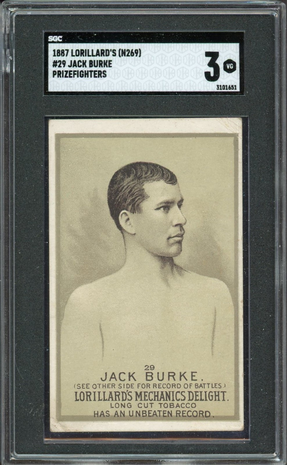 1887 Lorillards N269 Mechanics Delight Prizefighters (SGC 3 VG) Texas Jack Burke0