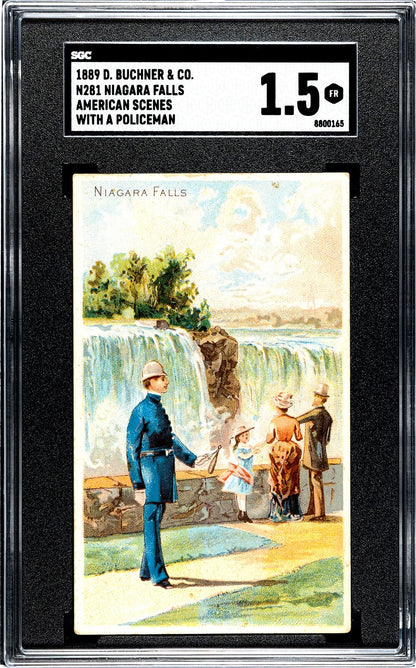 1888 N281 Buchner Scenes w/ Policeman (SGC 1.5 FR) Niagara Falls0