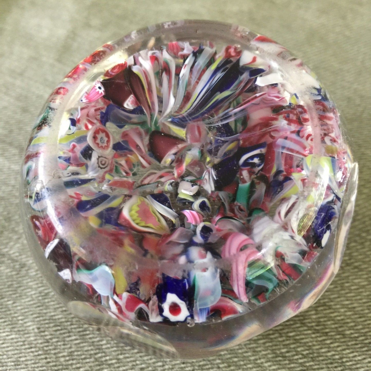 Very GOOD Antique NEW ENGLAND GLASS Faceted Scramble PAPERWEIGHT Excellent Cond.1