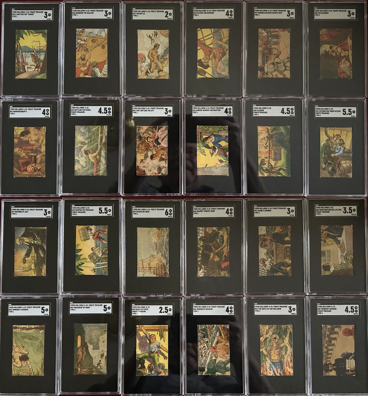 1930s Holloway's R110 "Pirate Treasure" Cards Complete set (48) SGC-Graded2