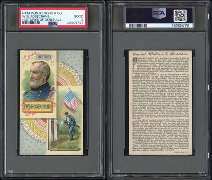 1888 N114  DUKE Sons & CO. HISTORIES OF GENERALS  (PSA 2 GD) W. S. Rosencrans2