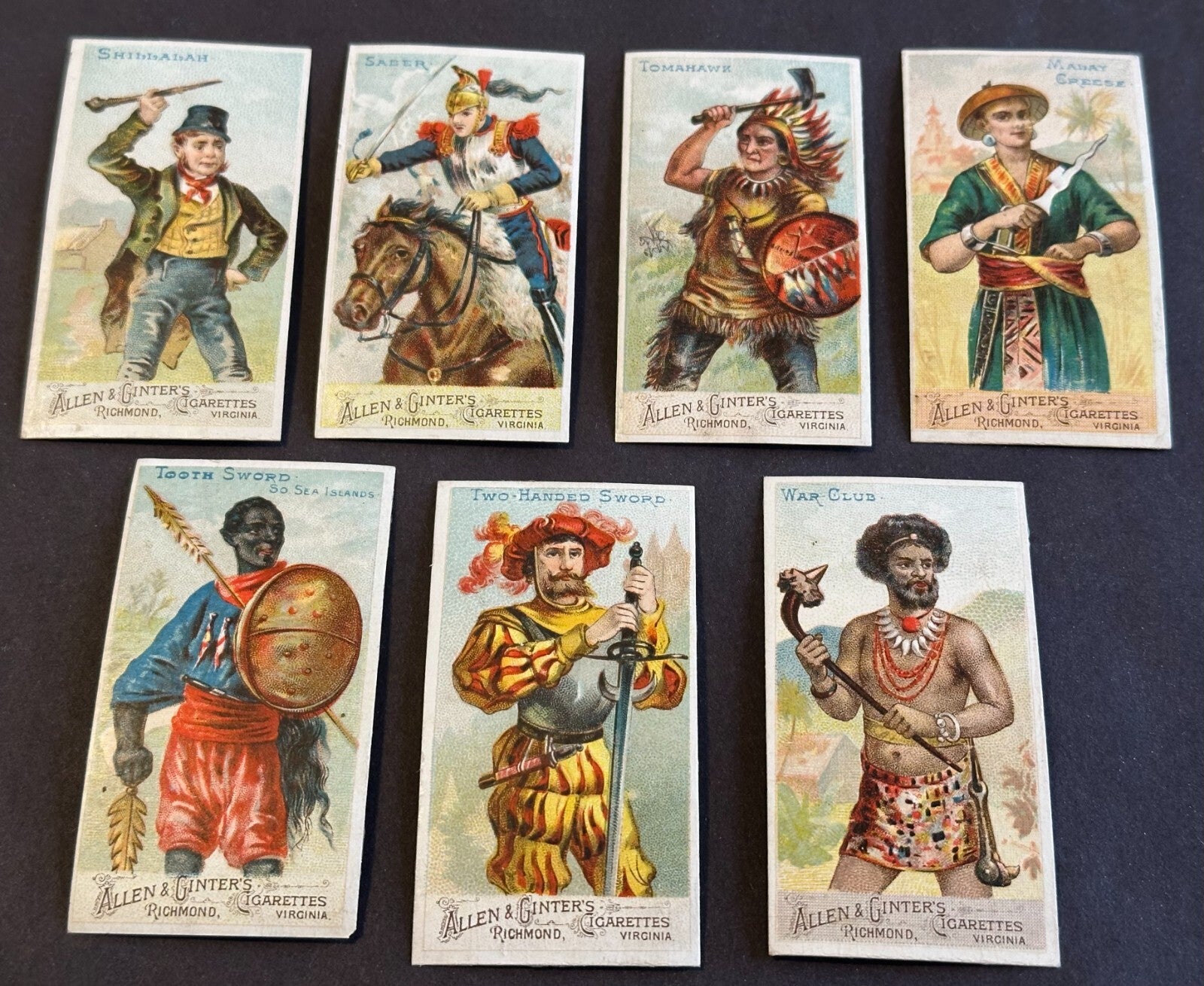 Near SET N3 Allen & Ginter Arms of Nations 47 out of 50 cards (Blank Backs)7