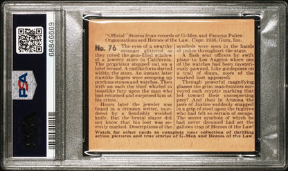 1936 G Men & Heroes of the Law #76 Trail Secret Symbols (PSA 4 VGEX) Rare Number1
