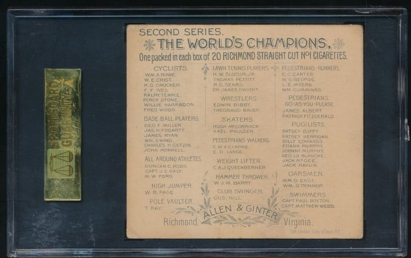 1889 N43 Allen & Ginter World Champions (SCG 3 VG) Pugilist JOHNNY MURPHY1