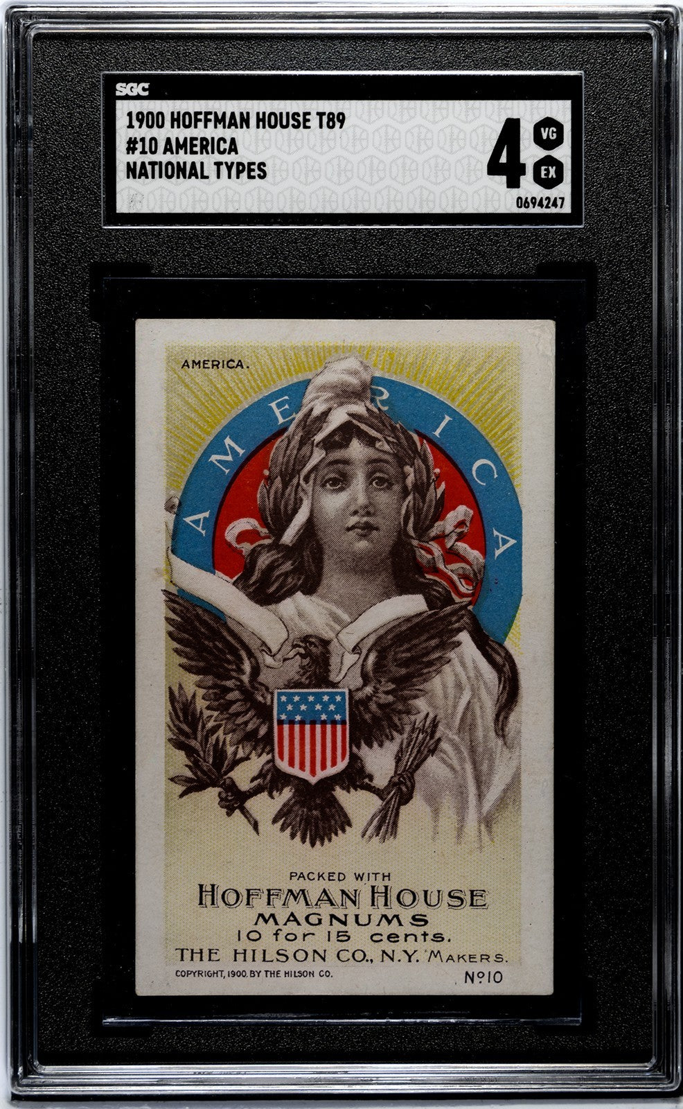 1900 T89 "National Types" Hoffman House (SGC 4 VG/EX) U.S.A. #10 AMERICA0