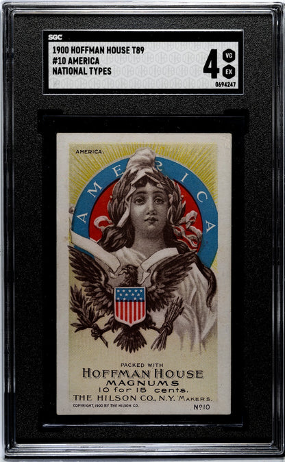 1900 T89 "National Types" Hoffman House (SGC 4 VG/EX) U.S.A. #10 AMERICA0