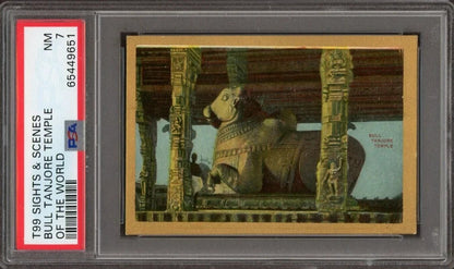 1911 T99 Sights & Scenes of the World (PSA 7 NM) Bull Tranjore Temple0